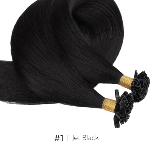 U Tip Hair Extensions Human Hair Jet Black 22 Inch 50g 50 Strands - Hotbanana