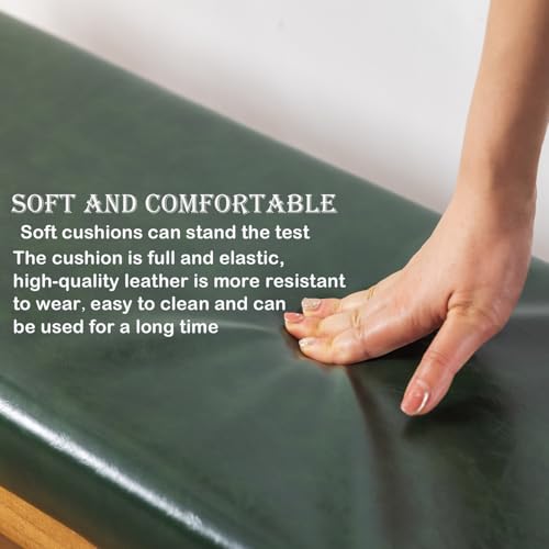 Solid Wood Shoe Bench with Cushion - Green, 31.5 Inch Entryway Organizer