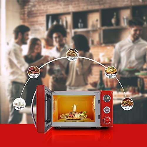 Galanz 0.7 Cu.Ft Microwave Oven with LED Lighting & Child Lock - Retro Red