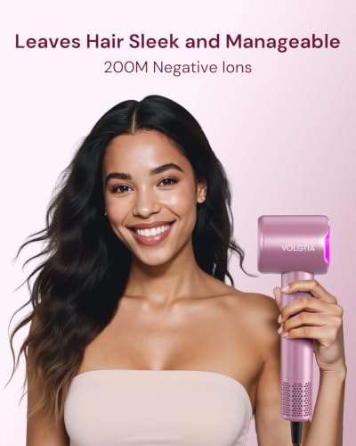 Volgtia Cherry Blossom Pink High-Speed Hair Dryer with Diffuser & Concentrator