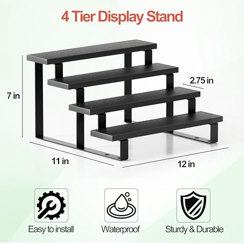 2 Pack Black Cologne Organizer Set - 4 Tier Perfume & Fragrance Display Stand