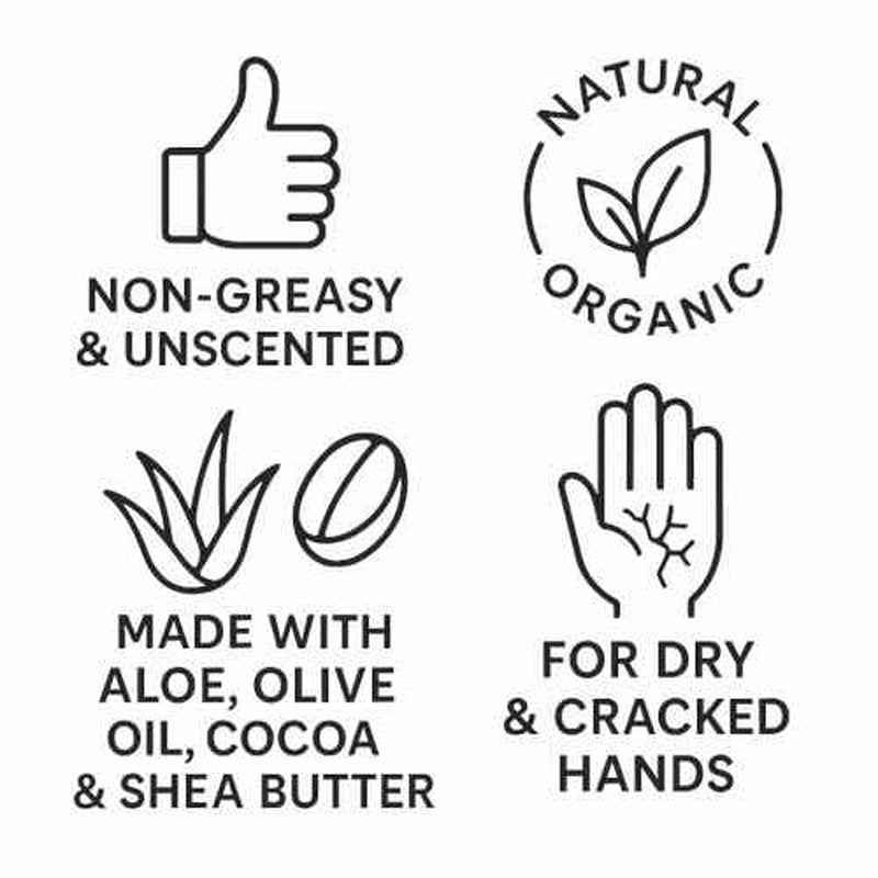 Farmhands Natural & Non-Greasy Hand Cream for Dry, Cracked Hands - No Added Fragrance, Fast-Absorbing with Clean & Organic Ingredients - Repairing Skincare - 2oz Tin