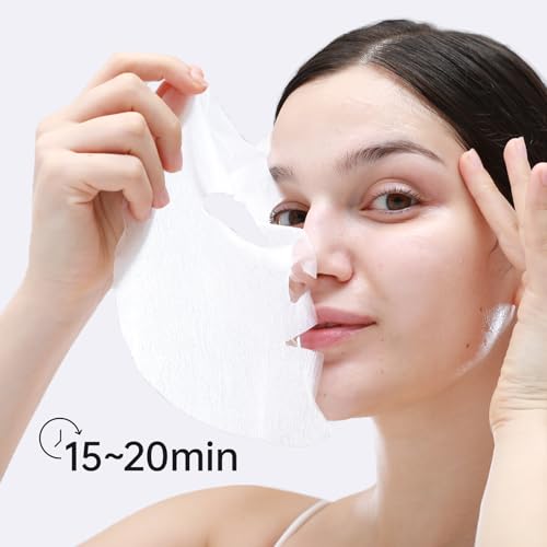 +WIS+ Intensive Hydrating Facial Masks Pack of 24 – Hyaluronic Acid & Collagen, Sensitive Skin Safe