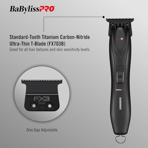 BaBylissPRO Barberology Hair Trimmer For Men FXX3TB FX3 Professional High-Torque Outlining Trimmer & Electric Razor