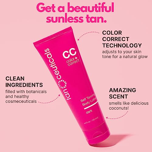 Self Tanner Dark - Natural-Looking Sunless Tan Lotion with Coconut Scent