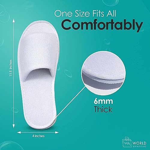 Unisex Spa Slippers Bulk Pack - Ultra Soft Open Toe Hotel Guest Disposable Slippers