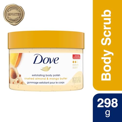 Dove Crushed Almond & Mango Butter Body Scrub - 10.5 oz with Gentle Exfoliation