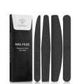 Modelones Cuticle Remover Kit Nail Files and Nail Buffers Blocks 4 PCS, Double Side Trimed & Shaped Emery Board 100/150/180 Grits 600/3000 Nail Shine Polishing Stick Black