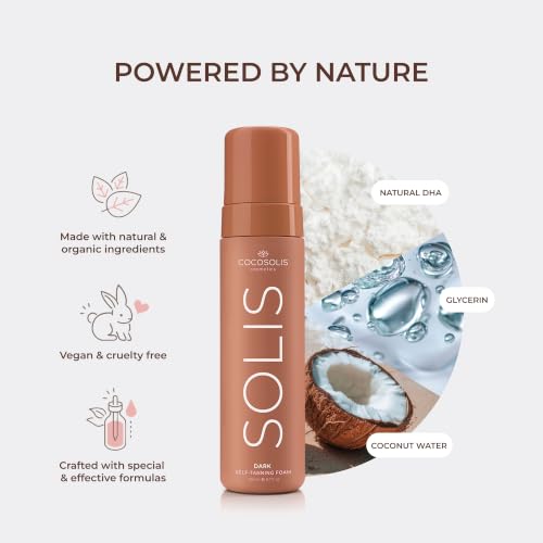 Self Tanner Mousse for Face & Body - Organic Dark Sunless Tan, Long-Lasting