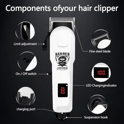 Professional Barber Shaver Set, Hair Clippers for Men, Cordless Beard Trimmer & Electric Razor Shavers for Men, Rechargeable Set Barber Hair Cutting Kit Men's Grooming Kit