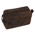 KomalC Genuine Buffalo Leather Unisex Toiletry Bag Travel Dopp Kit Vanity Bag Grooming Bag