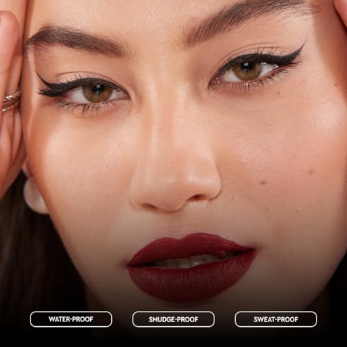 Waterproof Matte Black Eyeliner Pen - Smudge-Proof, 24-Hour, Vegan, Precise Tip