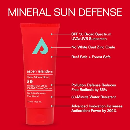 Mineral SPF 50 Sport Sunscreen Lotion - Reef Safe, Water-Resistant, Travel Size