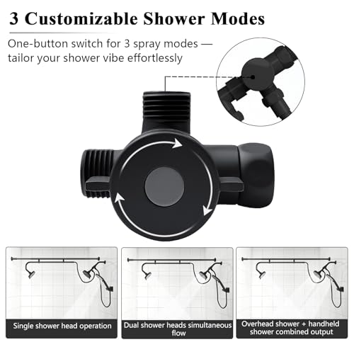 Dual Shower Head with Handheld and Adjustable Support Bar - Shared Bathroom Upgrade