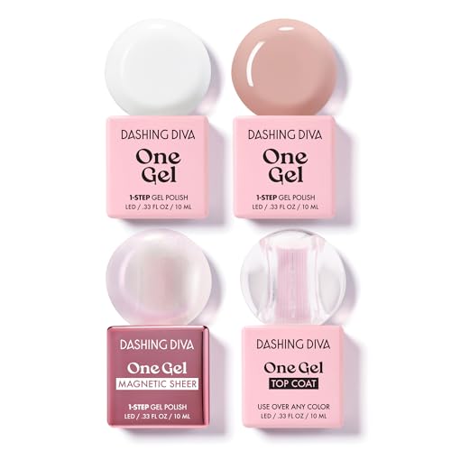 Dashing Diva One Gel Mega Bundle - Nothing But Neutrals Nail Polish Set with Topper & Top Coat