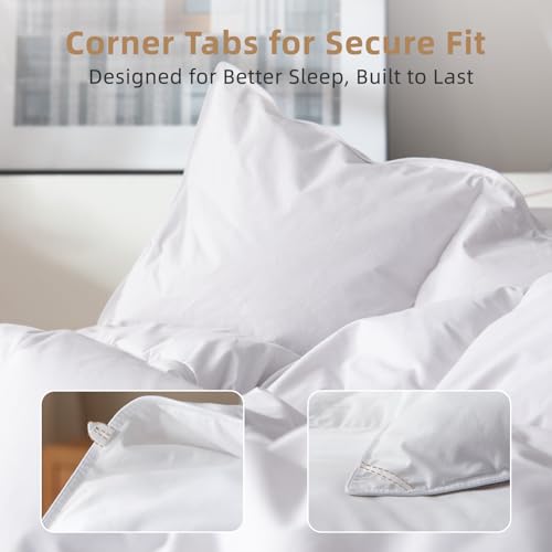 Queen Hungarian Feather Down Comforter 90x90in Organic Cotton Duvet Insert