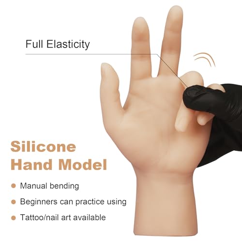 Tattoo Practice Hand with Wrist - Silicone Fake Hand for Tattoo Training & Display