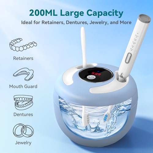 Orgpek Ultrasonic Retainer & Denture Cleaner 45kHz UV Deep Cleaning Machine