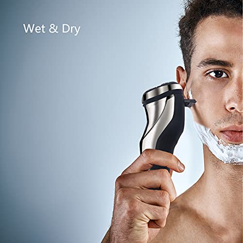 Wireless Waterproof Rotary Electric Razor for Men with Pop-Up Trimmer - Wet & Dry Cordless Shaver