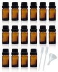 10ML Amber Glass Essential Oil Bottle with Orifice Reducer Cap - 50 Pack