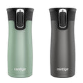 16oz Double Pack Travel Mugs with Leak-Proof Lid - Stainless Steel Insulated, Agave & Sake Metallic