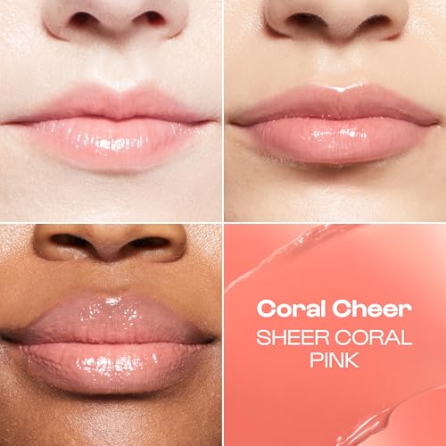 Lip Goals Glossy Balm Set of 3 - Sheer Plumping Lip Shine by Alleyoop (Coral Cheer, Rose & Shine, Dare to Bare)