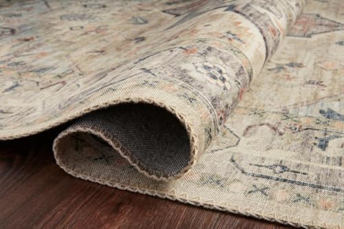 Hathaway Multi Ivory Area Rug 7'6" x 9'6" - Vintage Modern Design, Low Profile