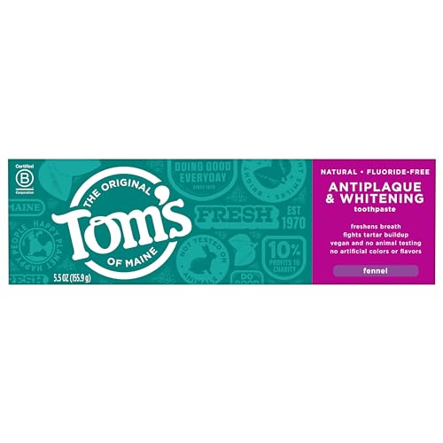 Tom's of Maine Fluoride-Free Antiplaque & Whitening Toothpaste, Fennel, 11 oz