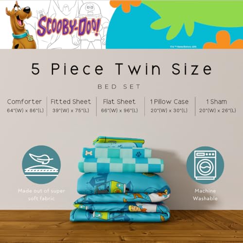 Franco Scooby Doo Scoobtober Twin Bedding Set | Reversible Comforter & Sheets