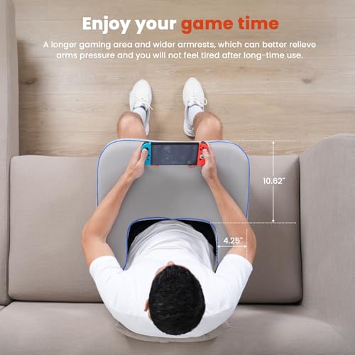Keduwa Reading Pillow with Lap Desk and Side Pockets - L-Gray