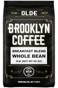 80 Ounce Whole Bean Breakfast Blend Coffee - Light Medium Roast, Fresh NYC Roasted