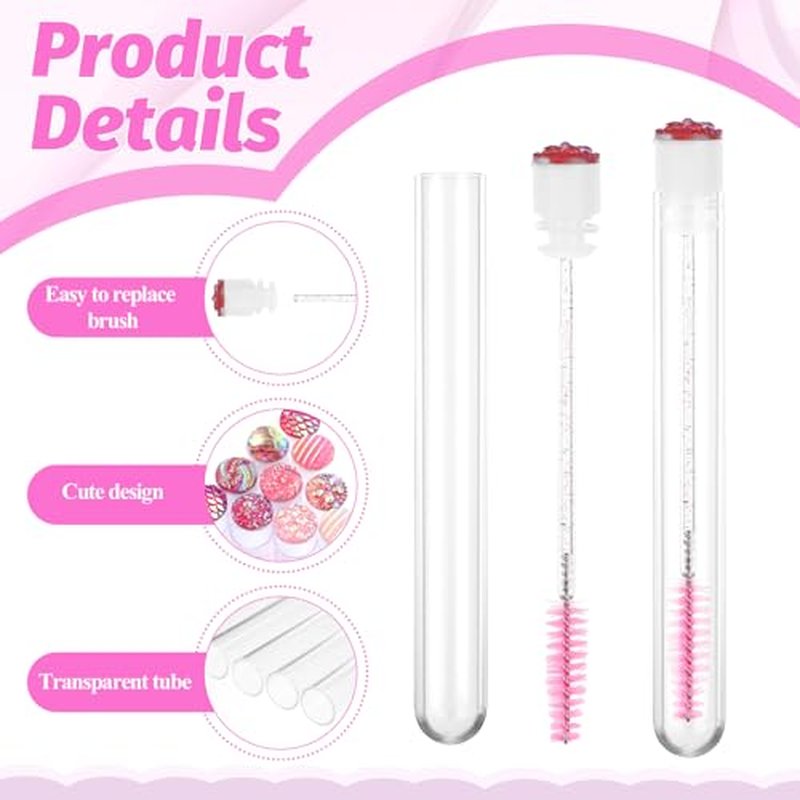 200 Pack Lash Spoolies Set, Adjustable Mascara Wands 100 PCS Eyelash Brushes and 100 PCS Empty Travel Container Tubes Lash Applicator Tool for Eyelash Extensions, Improve Mascara Volume and Length
