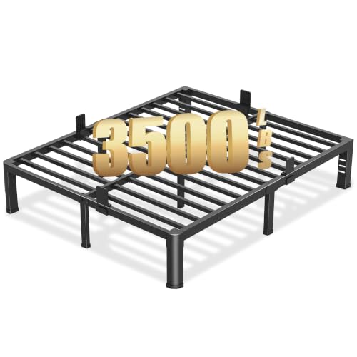 Queen 10 Inch Heavy Duty Metal Bed Frame with Rounded Corners and Headboard Hole