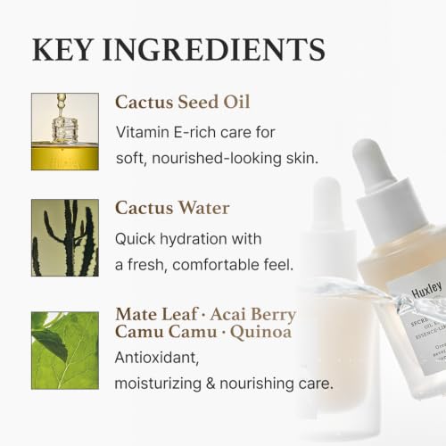Cactus Facial Serum with Antioxidants - Hydrating & Revitalizing Skin Oil & Essence, 1 Fl Oz