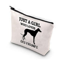 BDPWSS Greyhound Dog Lover Gifts: Just a Girl Who Loves Greyhounds Makeup Bag