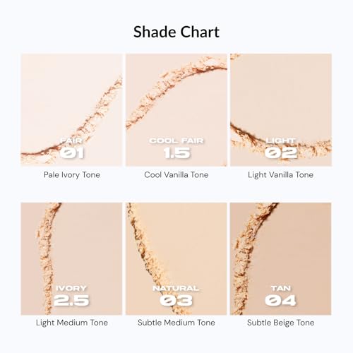 ABOUT TONE Blur Powder Pact 0.32oz - Pressed Powder Compact with Mirror and Puff Makeup Setting Finishing Blurring Natural Translucent Lightweight Face Sebum Oil Control Vegan Formula (03 NATURAL)