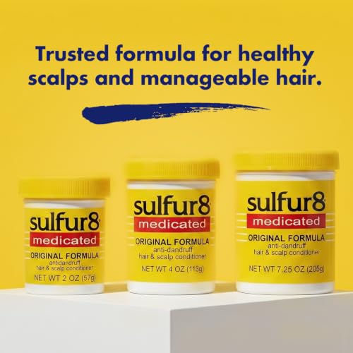 SULFUR8 Medicated Anti-Dandruff Hair & Scalp Conditioner 7.25 oz Pack of 2 - Soothes Itchy Scalp & Moisturizes All Hair Types