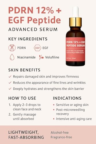 PDRN 12% Duo Serum & Cream Set - Salmon DNA, Peptides, Hyaluronic Acid for Anti-Aging