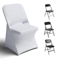 Trlyc White Spandex Chair Covers 50 Pcs - Wedding & Party Banquet Set (White-a)