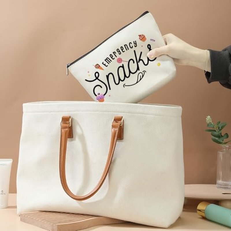 Decohim Inspired Emergency Snacks Makeup Bag Cosmetic Bag Funny Snack Bag Emergency Bag for Women Female Friend Sister Daughter Bestie Girl Mom Wife Coworker Christmas Birthday Friendship Gifts