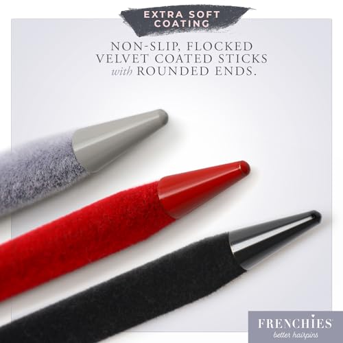 Frenchies Red French Twist Hair Chopsticks for Women, Non-Slip Hair Accessories