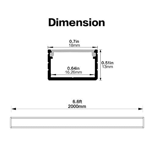 10-Pack 6.6ft U-Shape LED Aluminum Channel System with Milky Cover & Accessories