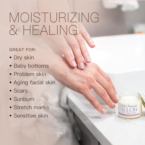 Organic Tallow Balm with Lavender & Chamomile - All-In-One Skin Moisturizer for Dry, Eczema & Sensitive Skin - 2oz Jar