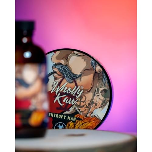Entropy Man Tallow Shaving Soap. Enriched with Donkey Milk, Water Buffalo Milk, Whey Proteins, Omega 3, Omega 6, Hops Extract. Tobacco, Leather, Plum, Rum, Hay
