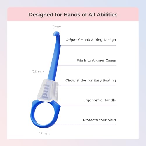 Reusable 2-in-1 Aligner Seating & Removal Tool Set - Pink, Orange, Blue - Dental Orthodontic Aid - Variation of Removal + Seating Tool