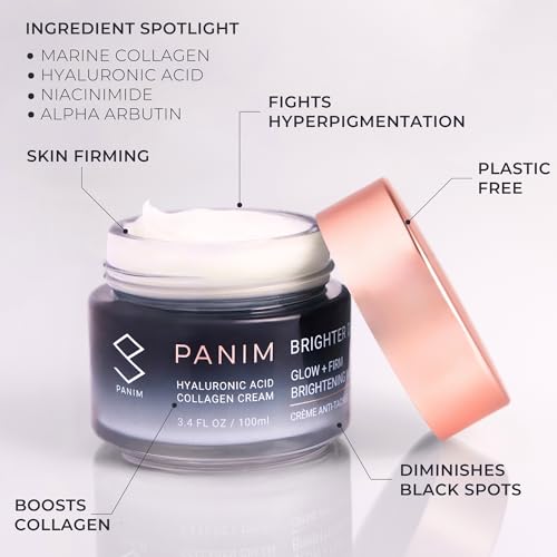 Marine Collagen Face Cream with Hyaluronic Acid & Niacinamide - Anti-Aging Moisturizer for Brightening & Firming - 3.4 fl oz
