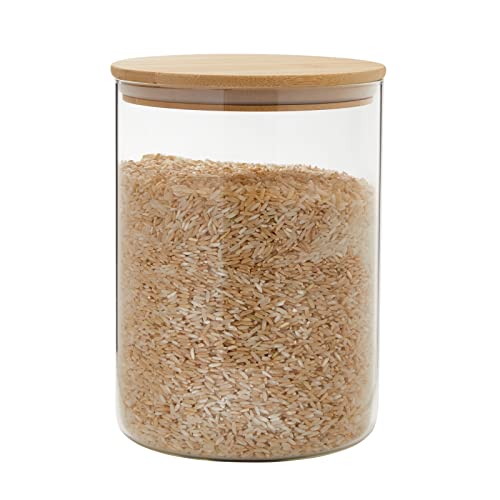 2-Pack Airtight Glass Food Storage Containers - 100 oz Pantry Jars for Flour & Sugar
