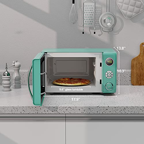 Galanz Retro Microwave Oven 0.7 Cu Ft, 700W, Surf Green, Child Lock