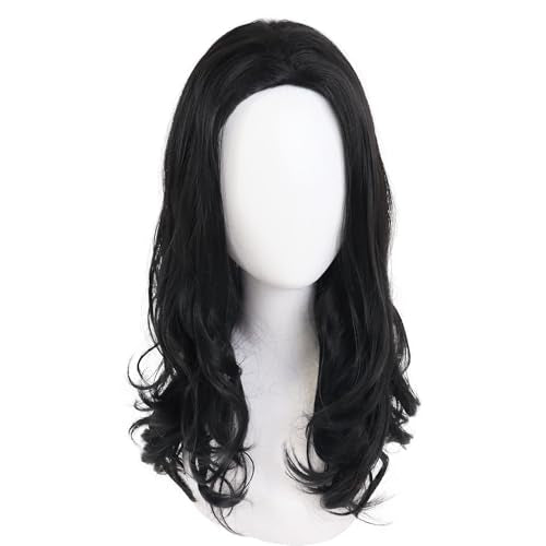 Black Long Curly Wig for Men - Vintage Snape Cosplay & Themed Events - Variation: Black