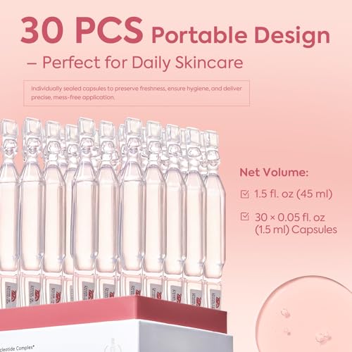 Salmon DNA Serum, 99% PDRN High-Purity Ampoule, Anti-Aging One Day Serum with Recombinant Collagen & Glutathione, Korean Skincare for Wrinkles, Deep Hydration, Firming, Glass Skin, 0.05 fl.oz x 30e